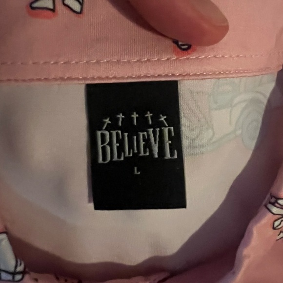 NWT Believe Pink Polo, Men’s Size Large - Picture 3 of 6